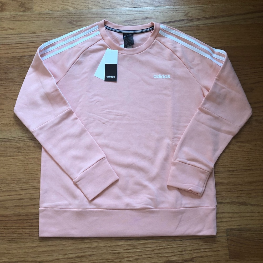 Adidas pink three stripe crew - Picture 2 of 4